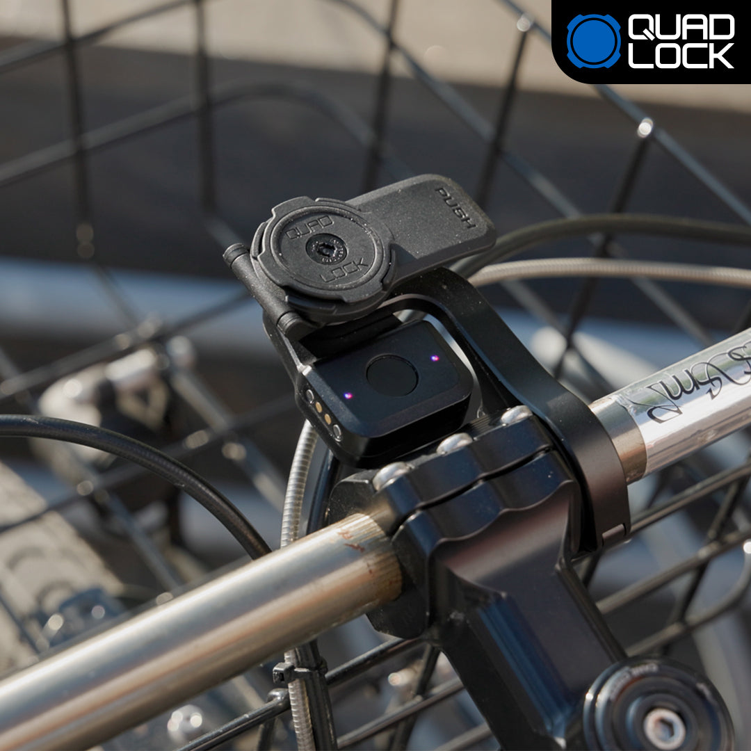 Cykelalarm og tracker QUADLOCK BIKE ALARM & FINDER monteret på en cykel