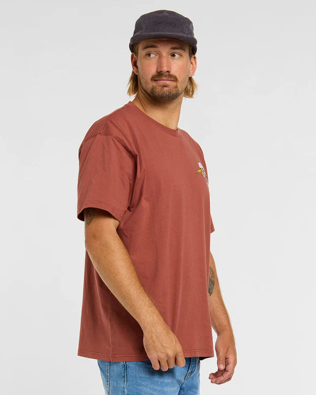 T-Shirt DHARCO COTTON RUST Κοντό Μανίκι Καφέ