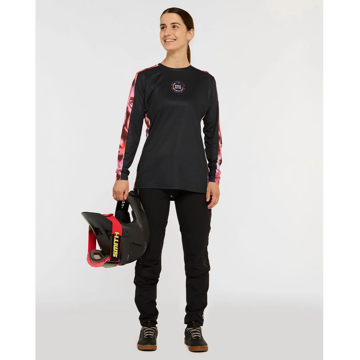 Tröja DHARCO RACE NEBULA Långa Ärmar Dam Svart/Rosa