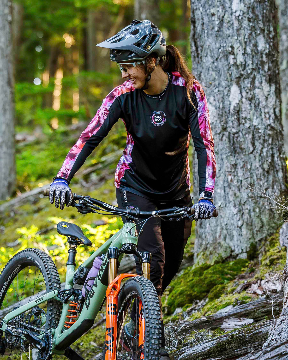Tröja DHARCO RACE NEBULA Långa Ärmar Dam Svart/Rosa