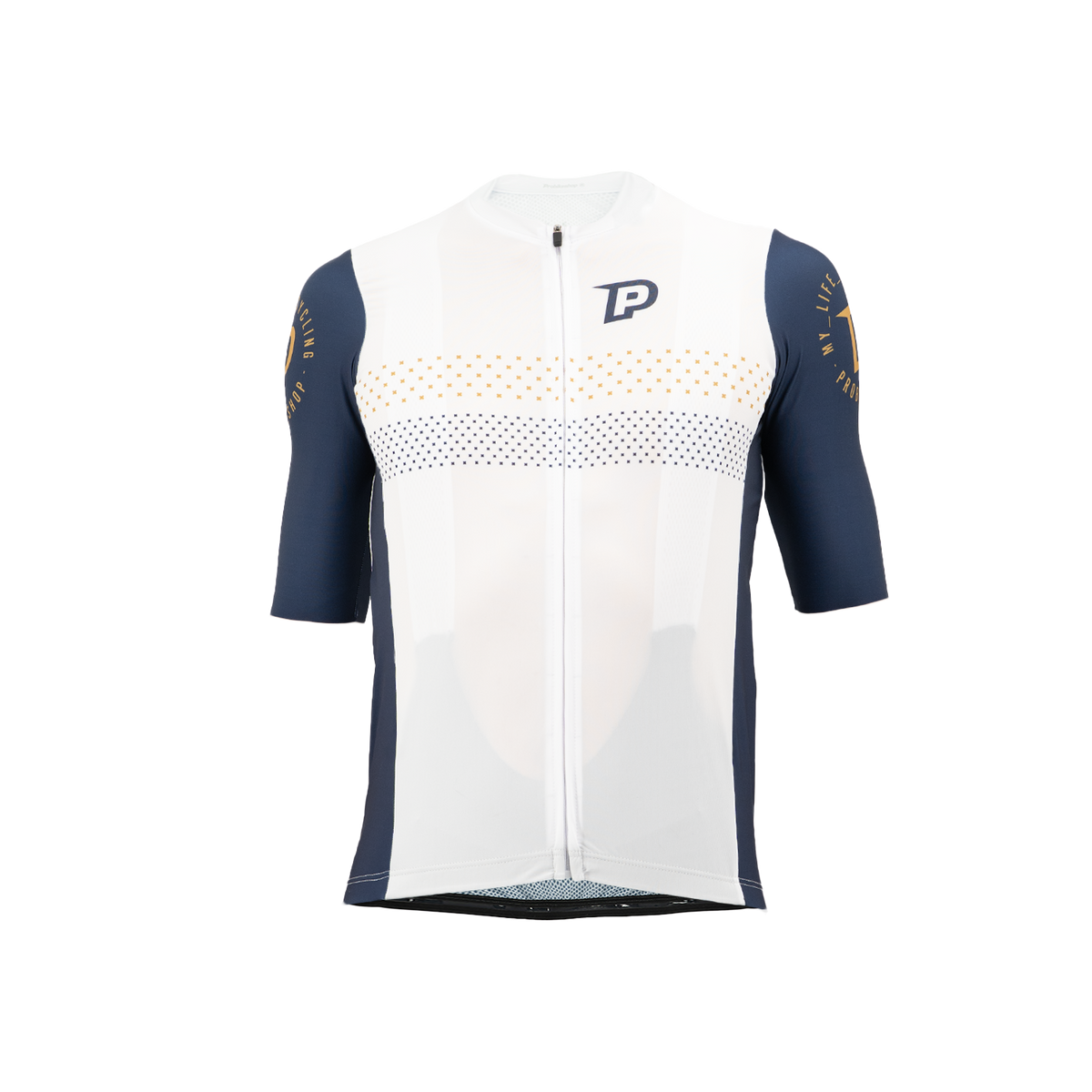 PROBIKESHOP By CHEF DE FILE Short Sleeve Jersey Navy/White
