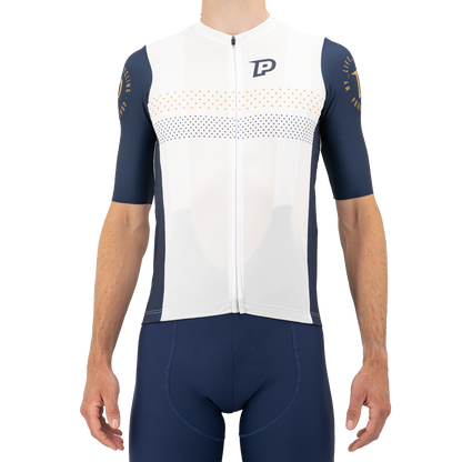 PROBIKESHOP By CHEF DE FILE Short Sleeve Jersey Navy/White