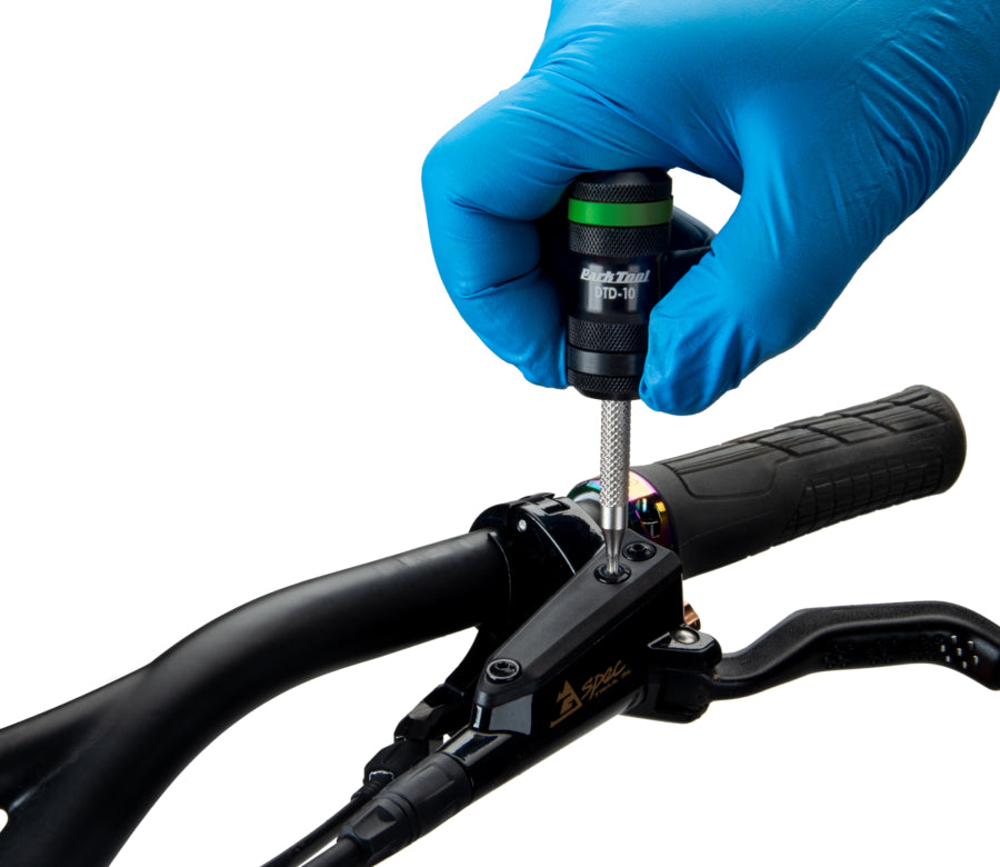 Park Tool DTD-10 used on a flat-bar brake lever