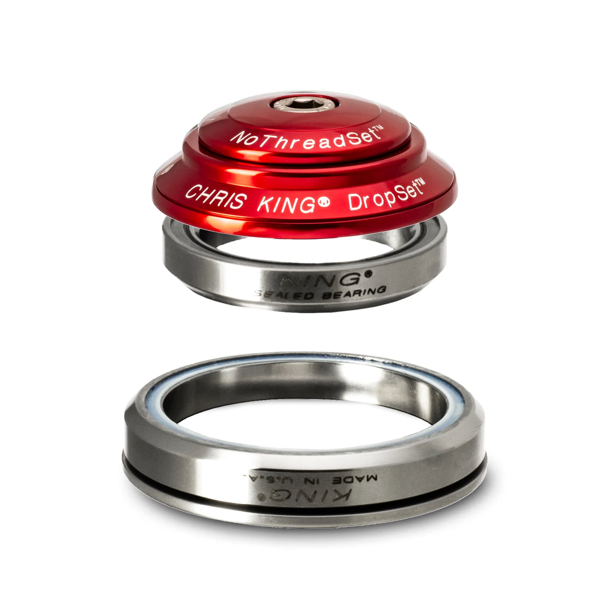 CHRIS KING DROPSET 3 Integrated Headset 1"1/8-1.5" IS41/IS52 36° Red