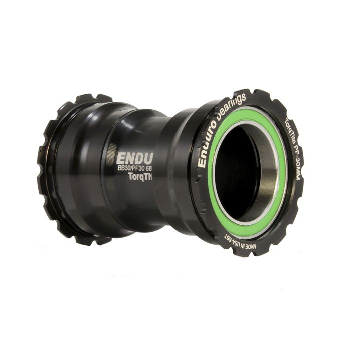 ENDURO BEARINGS TORQTITE PF30 30mm Spindle (Narrow) Stainless Steel Black Bottom Bracket