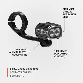 Przednie Oświetlenie LEZYNE EBIKE MACRO DRIVE 1000