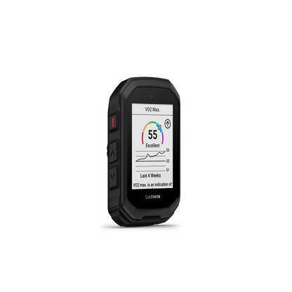 Ποδηλατικό GPS GARMIN EDGE MTB — όψη τριών τετάρτων, δεδομένα VO2 max