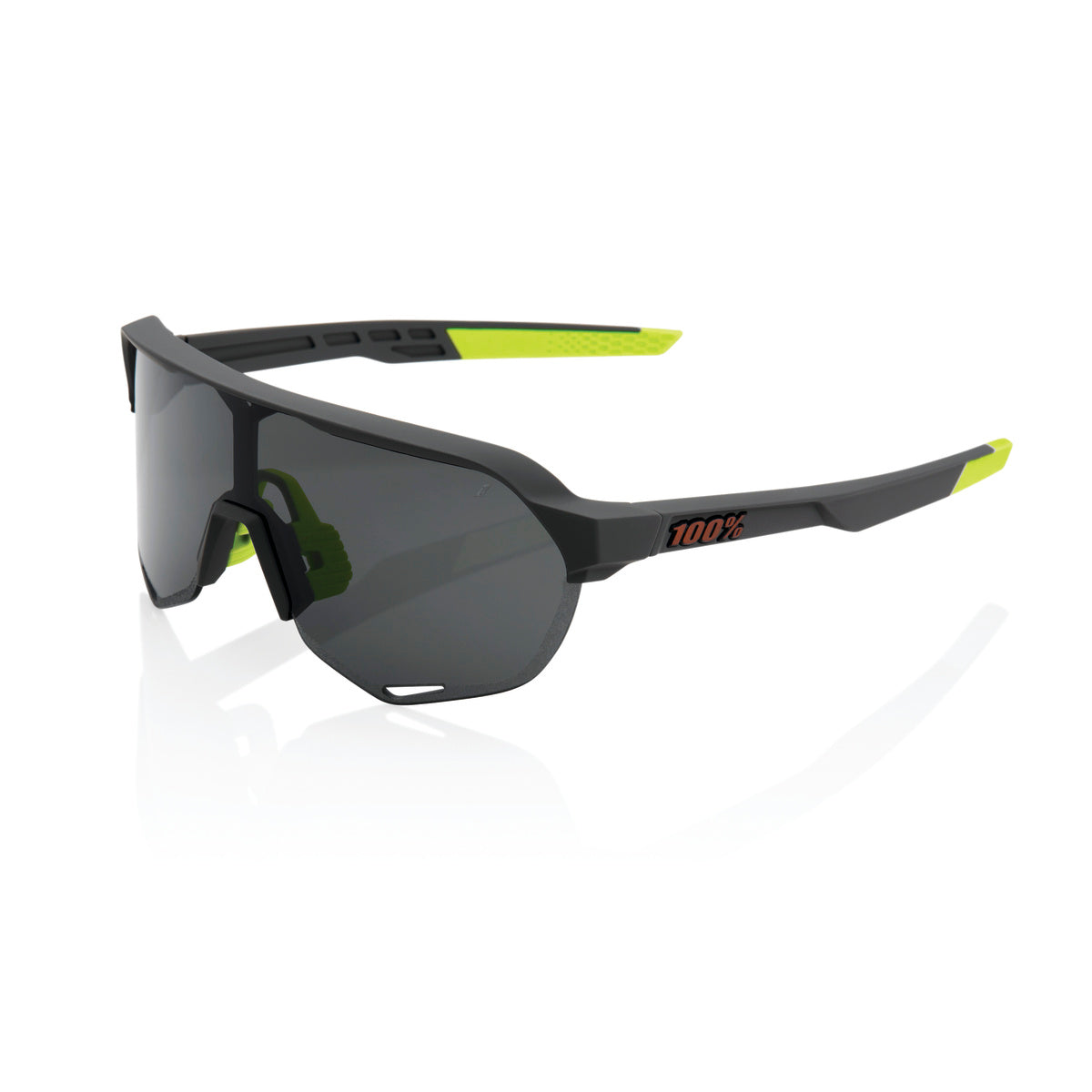 Briller 100% S2 Soft Tact Sort/Grå Smoke Lens