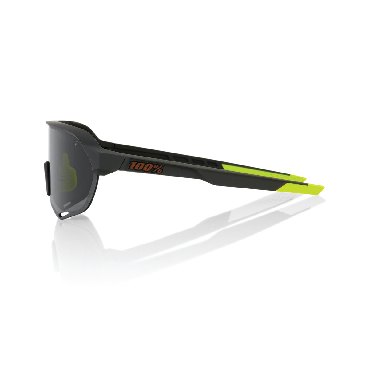 Briller 100% S2 Soft Tact Sort/Grå Smoke Lens