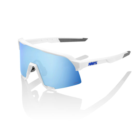 Bril 100% S3 Mat Wit Hiper Multilayer Mirror Blauw