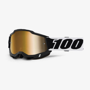100% ACCURI 2 Black goggles with Gold Mirror lens
