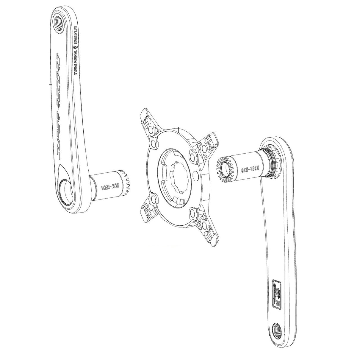 Krankarme CAMPAGNOLO SUPER RECORD WRL 13V Effektmåler