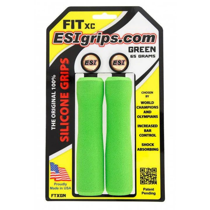 Gripy ESI FIT XC (EXTRA CHUNKY/CHUNKY COMBO) 130 mm Zelená