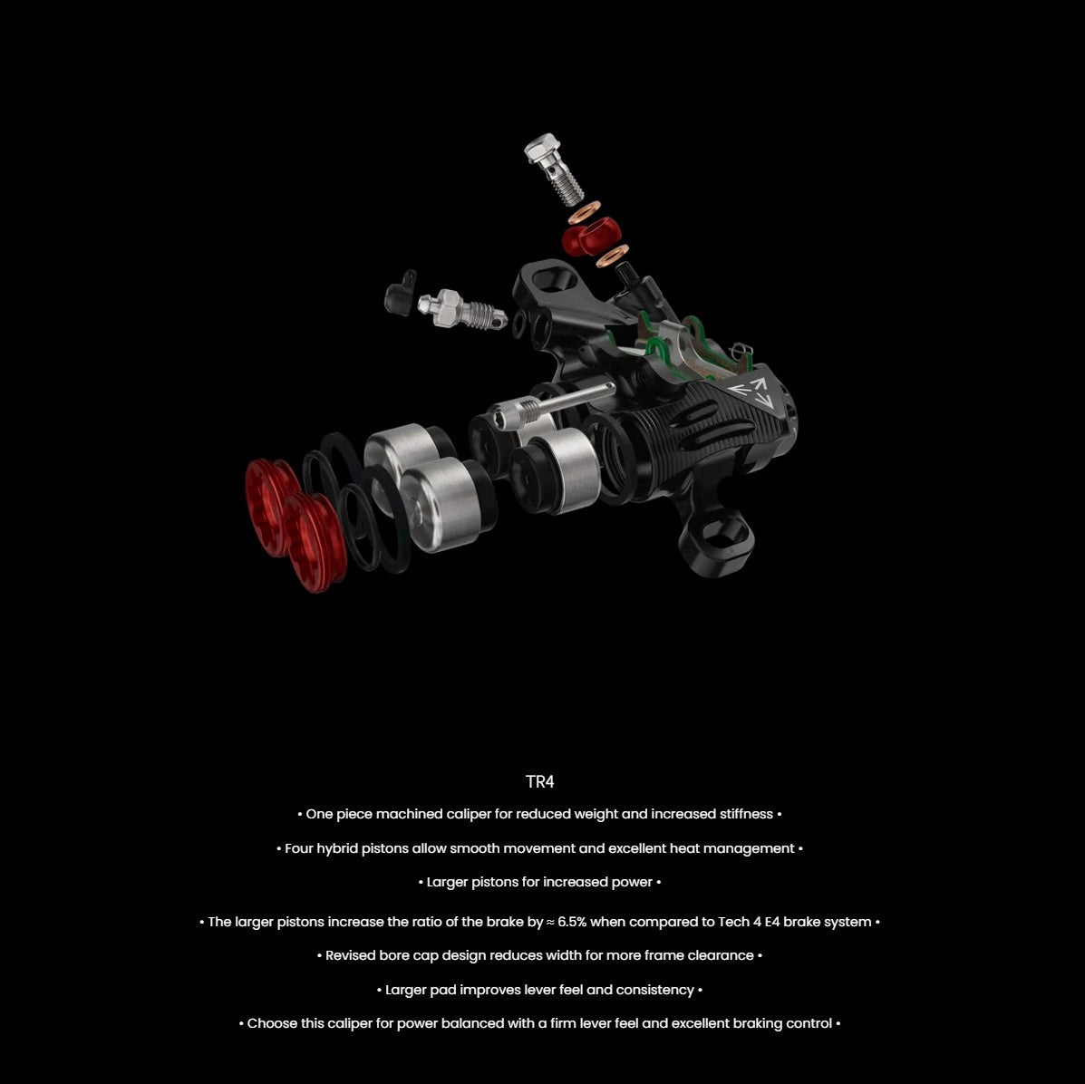 Hamulec przedni HOPE TECH 4 EVO TR4 Srebrny/Srebrny