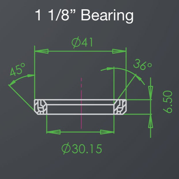 HOPE 1"1/8 36/36° (30x41x6.5mm) styrelejering