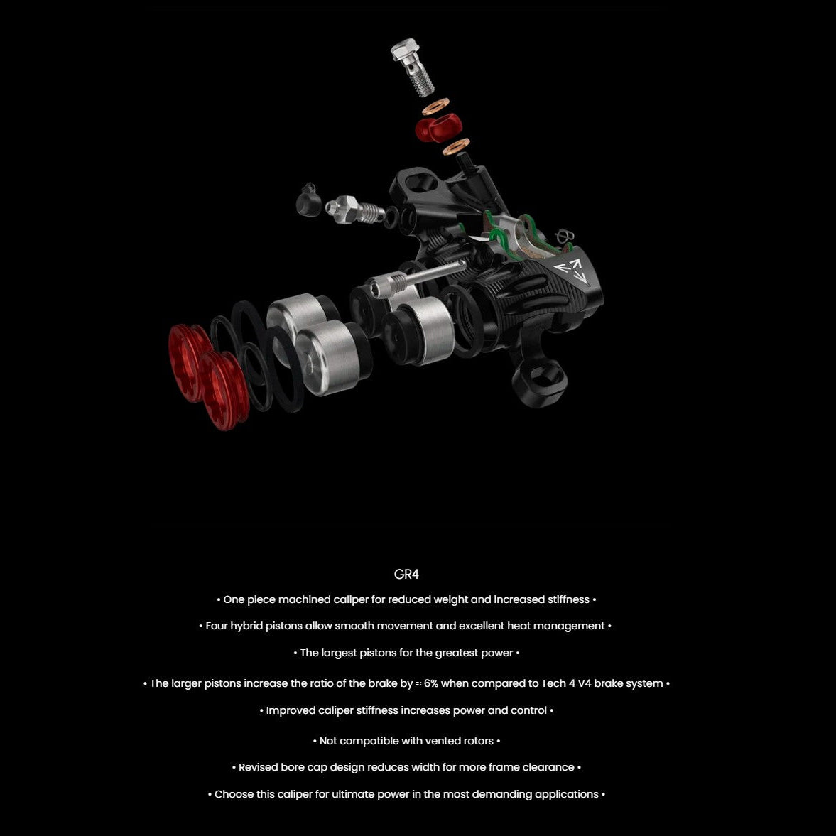 Hamulec Przedni HOPE TECH 4 EVO GR4 Srebrny/Srebrny