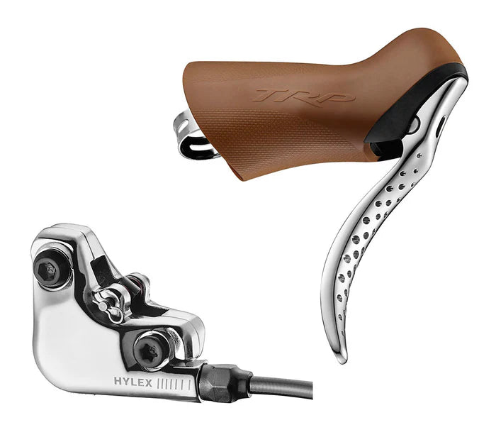 TRP HYLEX RS Flat Mount Hydraulic Brake Lever and Calliper (Left) Brown/Silver