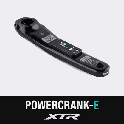 Vänster Shimano XTR M9200-vevarm med INPEAK POWERCRANK-E-effektmätare