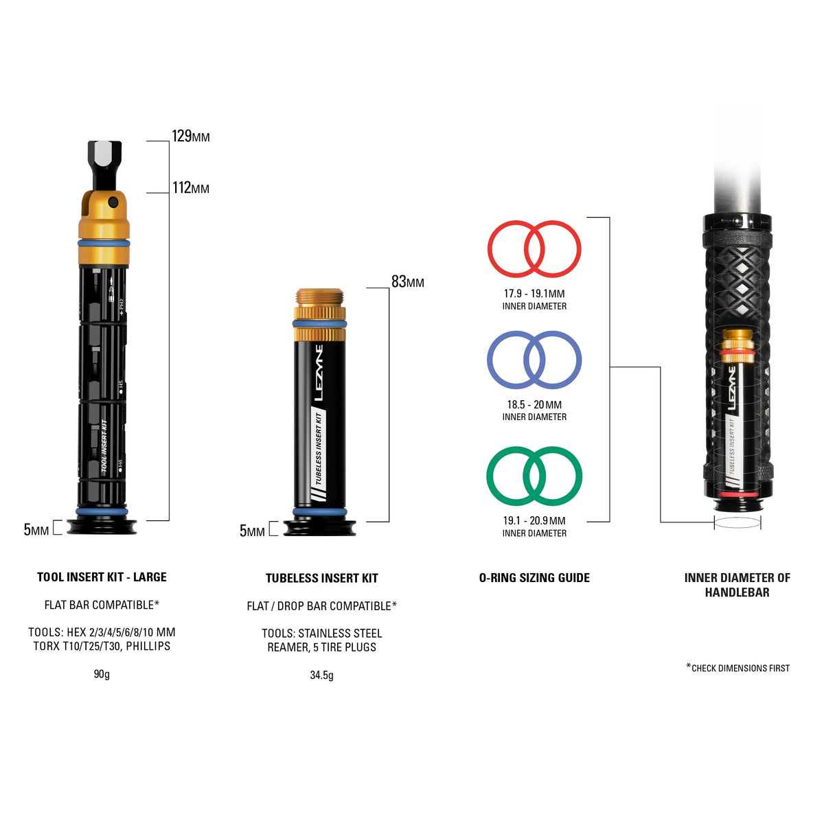 LEZYNE DUAL Tubeless Repair Kit + L Integrated Handlebar Multi-Tool