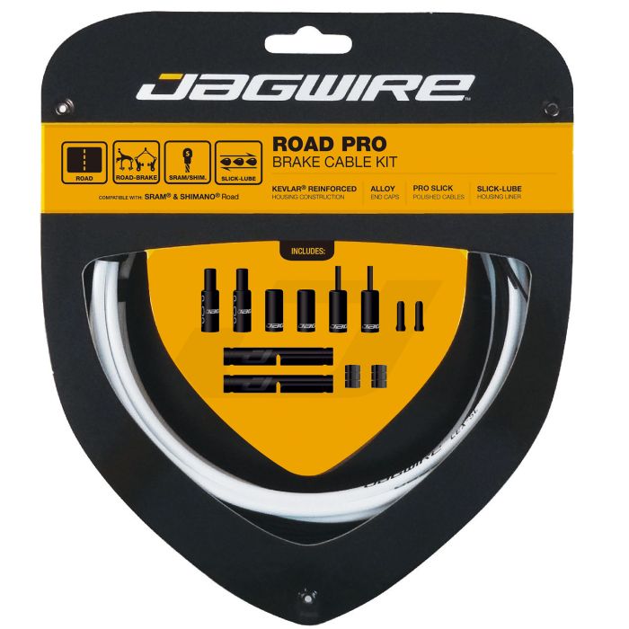 JAGWIRE ROAD PRO Bremsekabel- og Hylstersæt Hvid