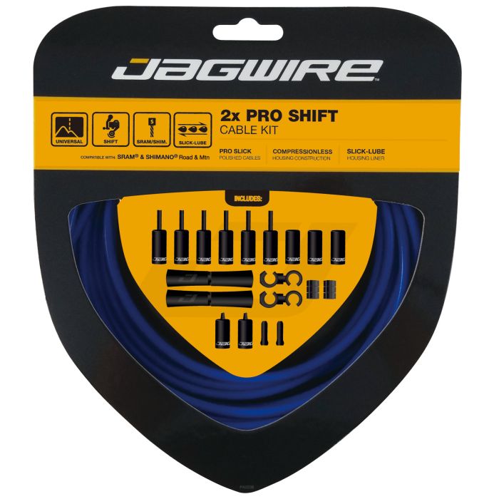 JAGWIRE ROAD AND MOUNTAIN PRO Derailleur Cable and Housing Kit Blue SID