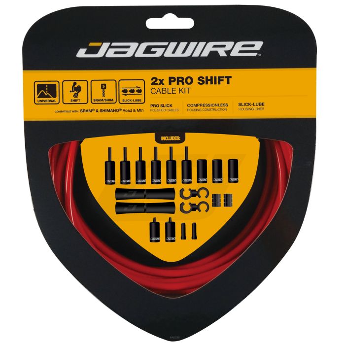 JAGWIRE ROAD AND MOUNTAIN PRO Derailleur Cable and Housing Kit Red