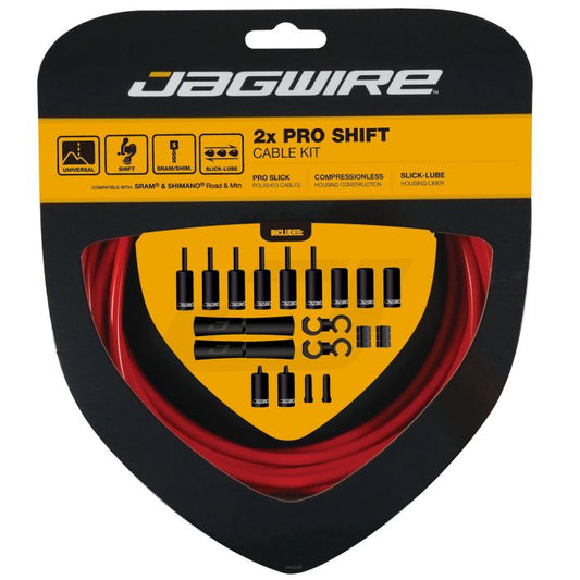 JAGWIRE ROAD AND MOUNTAIN PRO Kabel- og kabelføringssæt til gear Rød