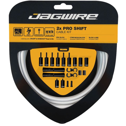JAGWIRE ROAD AND MOUNTAIN PRO Kabel- og kabelføringssæt til gear Hvid