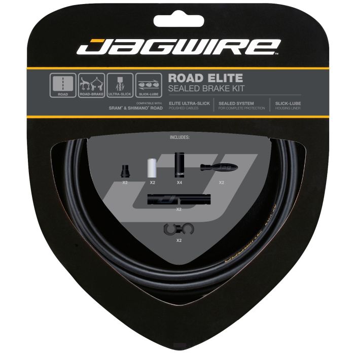 JAGWIRE ROAD ELITE SEALED Bremsekabel- og Hylstersæt Sort