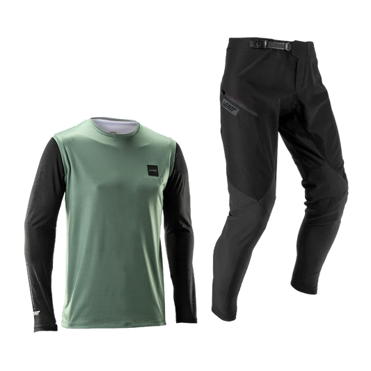 LEATT MTB GRAVITY 1.0 Jersey + Trousers Kit Black/Green