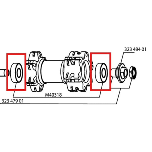 Kit 2 Naaflagerkogels MAVIC 12x28x8mm (6001)
