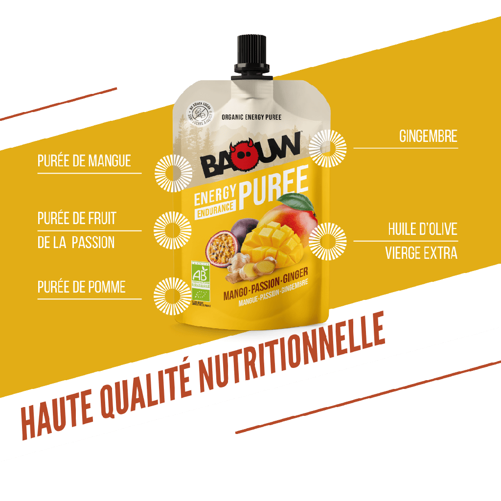 BAOUW Organic Energy Purée Mango/Passion Fruit/Ginger Recipe (90g)