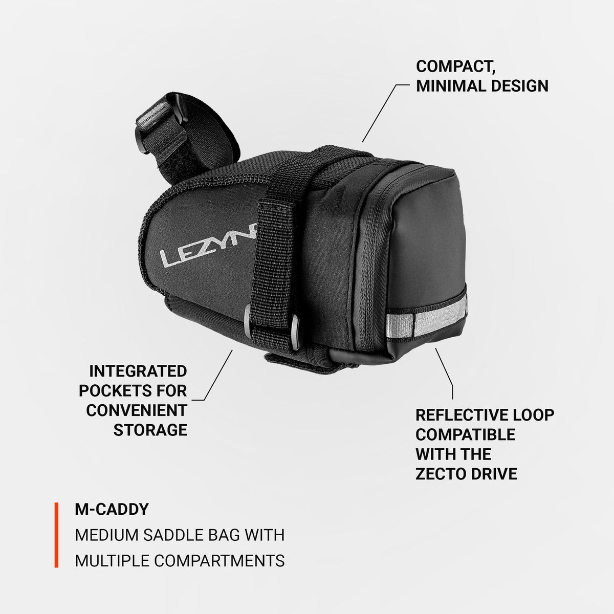 Borsetă de șa LEZYNE Caddy neagră