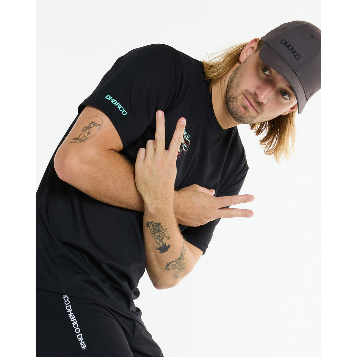 Trøje DHARCO TECH TEE EDDIE Korte Ærmer Sort
