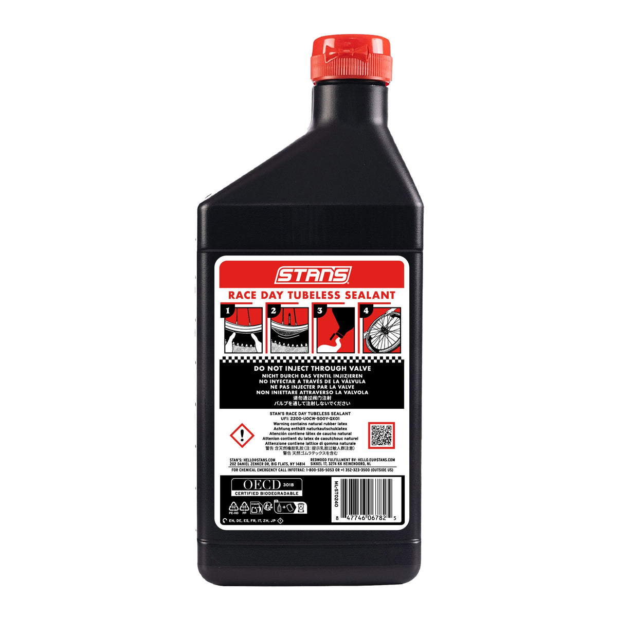 STAN'S RACE DAY dækforsegling, 500 ml – flaskens bagside