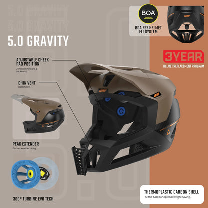 Dviračio šalmas LEATT MTB GRAVITY 5.0 Rudas