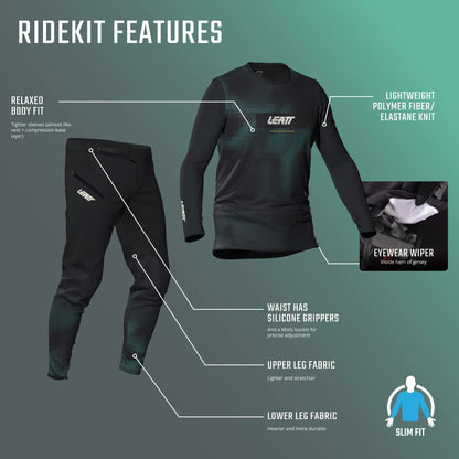 Kit Φανέλα + Παντελόνι LEATT MTB GRAVITY 1.0 Μαύρο/Πράσινο