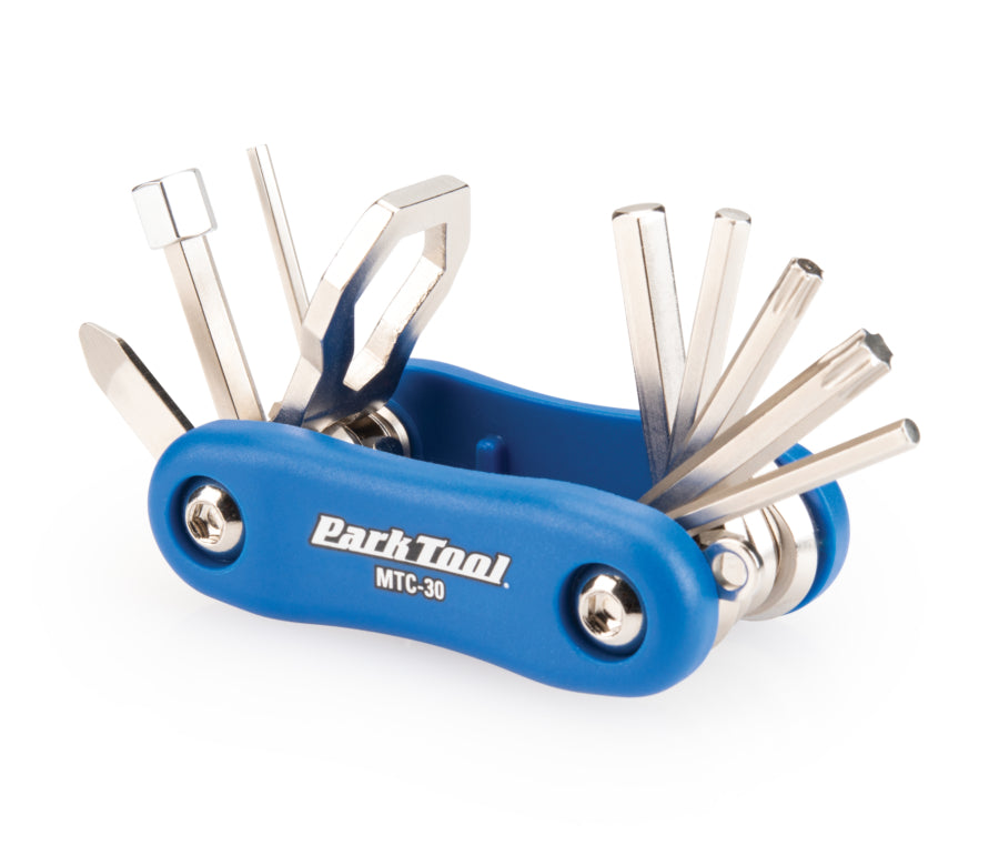 Park Tool MTC-30 uitgeklapt, met alle gereedschappen zichtbaar