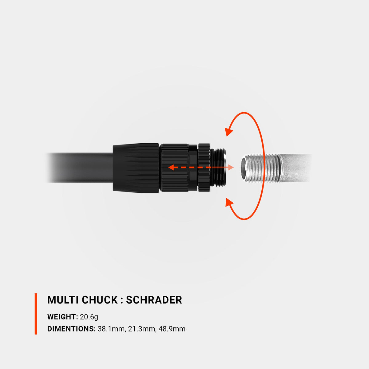 Cap pentru mai multe tipuri de valve LEZYNE MULTI CHUCK, negru