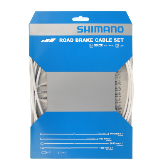 Bremsekabler og -kapper Sæt SHIMANO PTFE Hvid