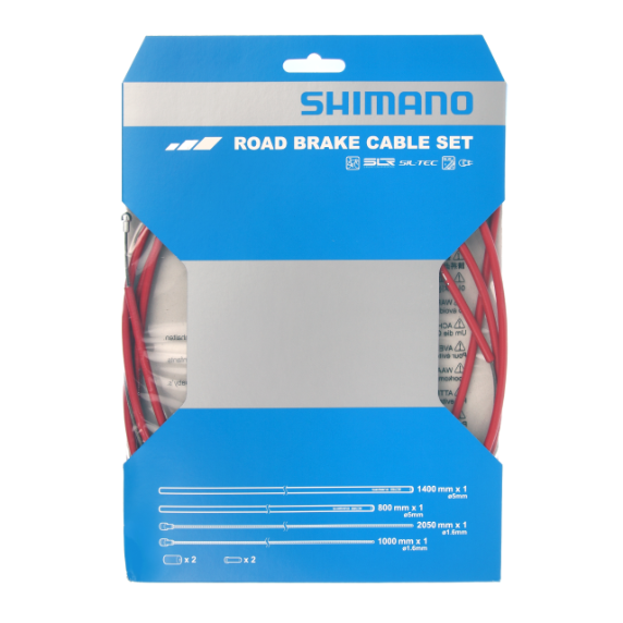 Kabel- en Remhoezenkit SHIMANO PTFE Rood