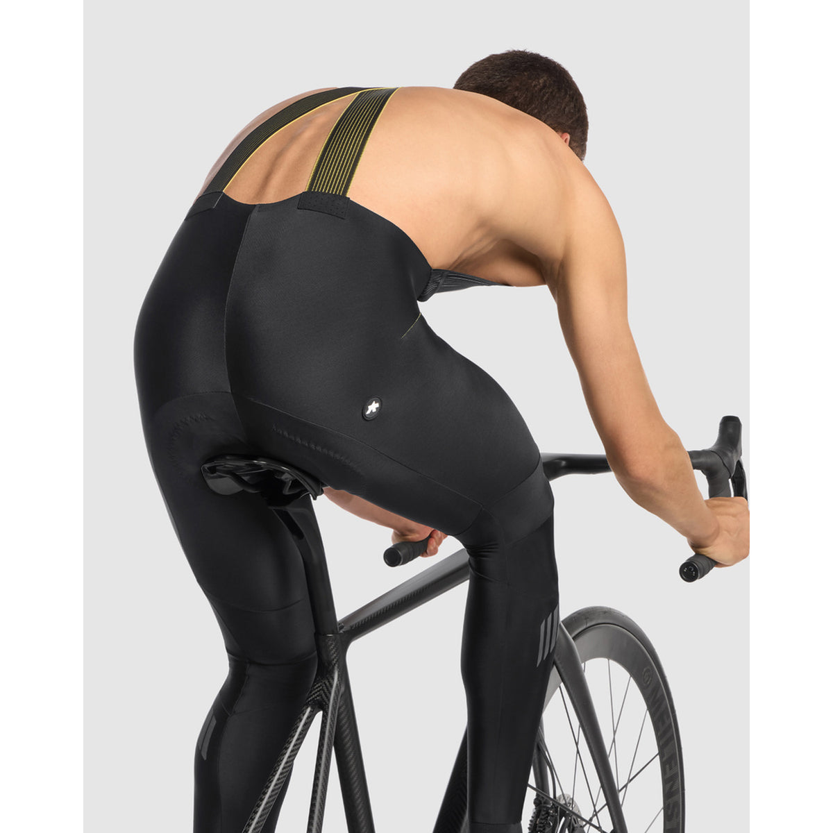 Langt cuissard med seler ASSOS EQUIPE RS SPRING FALL S11 Sort
