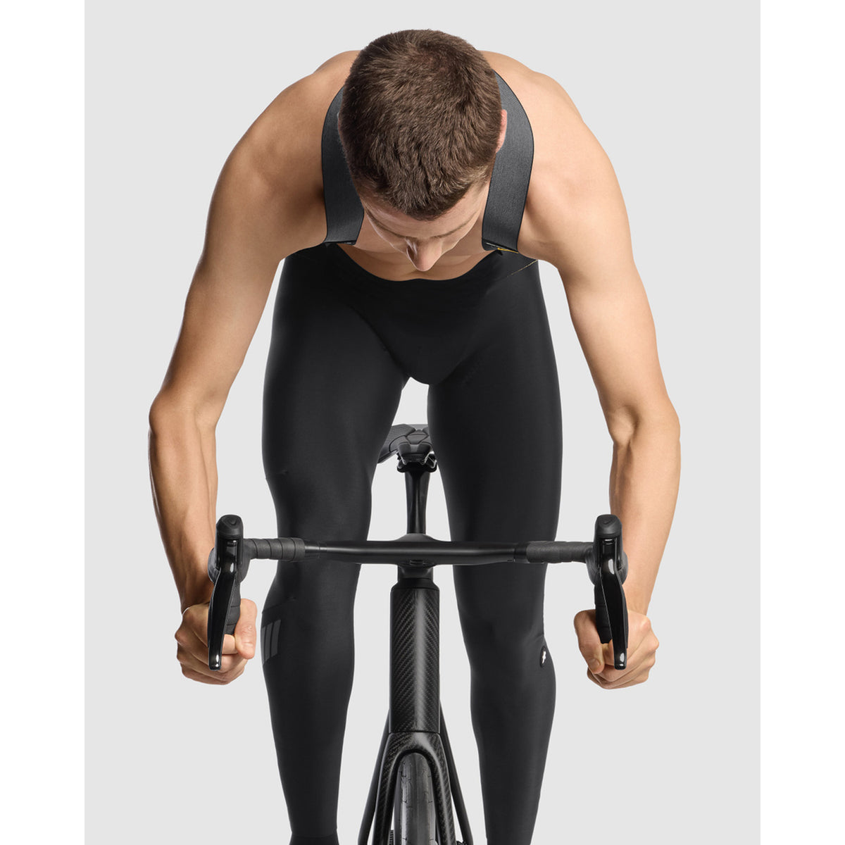 Langt cuissard med seler ASSOS EQUIPE RS SPRING FALL S11 Sort
