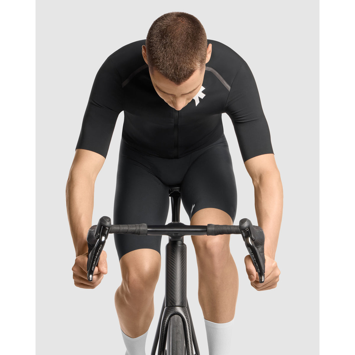 Shirt ASSOS EQUIPE R THERMO RAIN S11 Korte Mouwen Zwart
