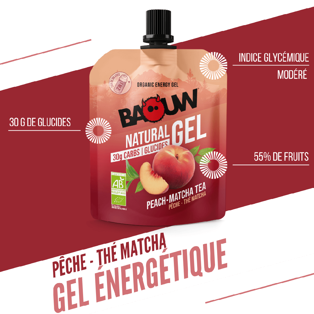BAOUW BIO Persikka-Matcha-tee (85 g) -energiageeli