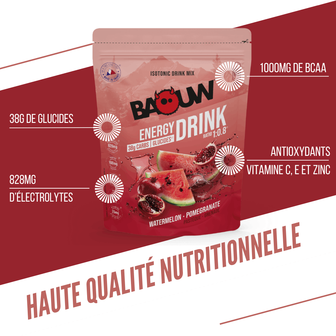 BAOUW ISOTONIC Energidrik (585g) Vandmelon/Granatæble