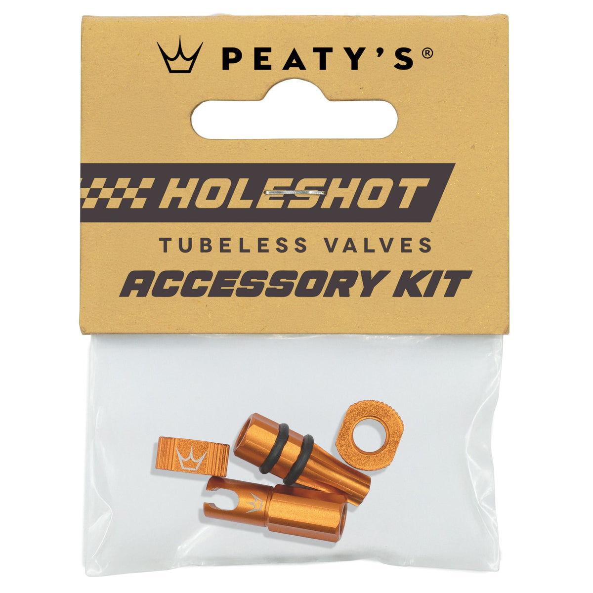 PEATY'S HOLESHOT FAST FLOW Valve Cap and Nut Kit Orange