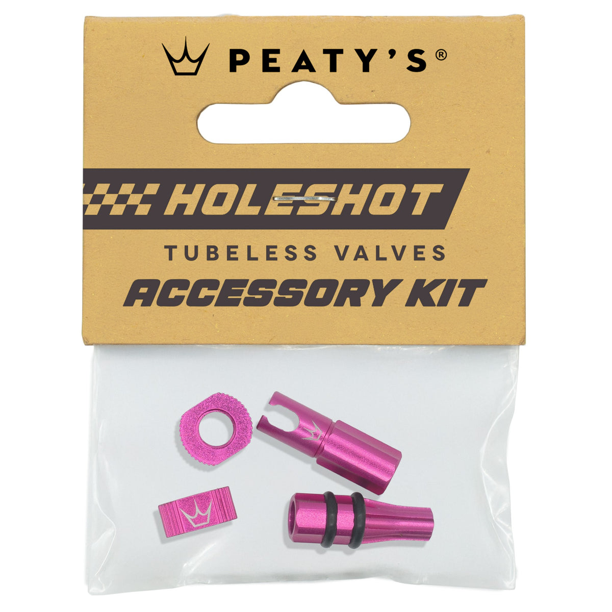 Dop- en Moerenkit voor Ventielen PEATY'S HOLESHOT FAST FLOW Roze