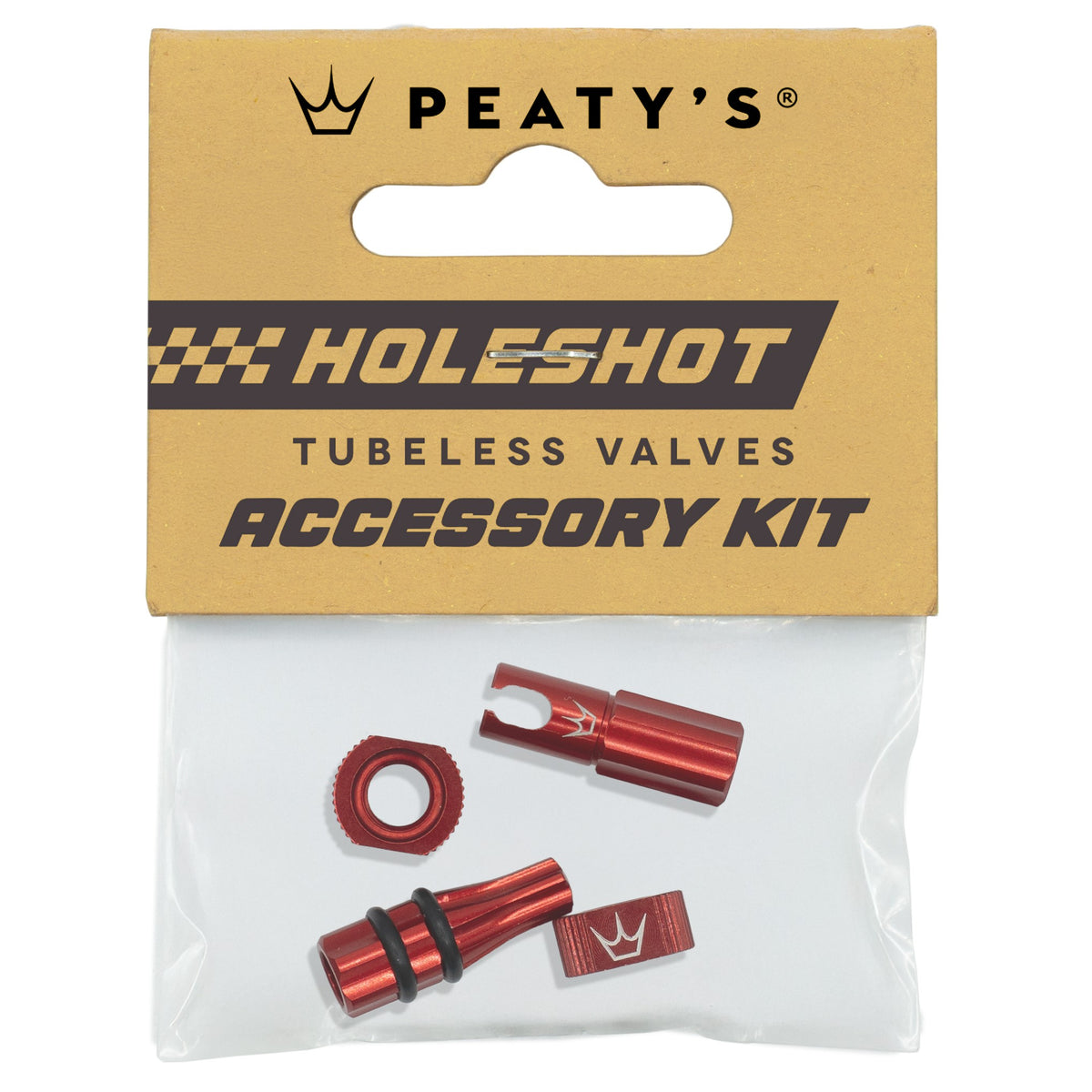 PEATY'S HOLESHOT FAST FLOW Valve Cap and Nut Kit Red