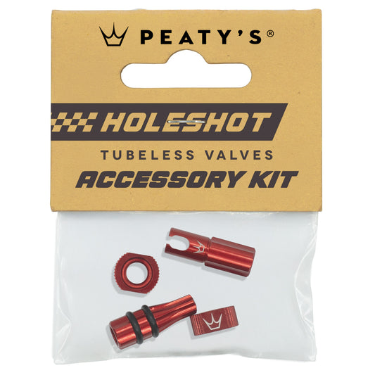 PEATY'S HOLESHOT FAST FLOW Valve Cap and Nut Kit Red